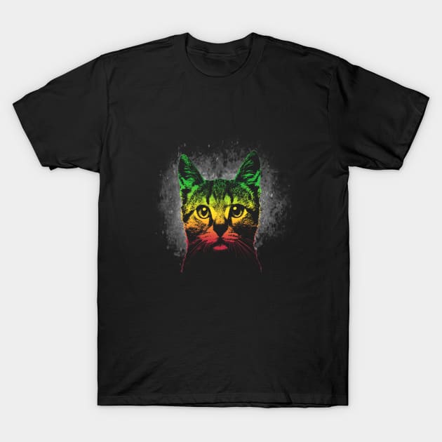 Cute Cat Reggae Color T-Shirt by tsign703
